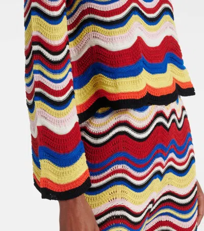 La Doublej Wave-pattern Bell-sleeve Sweater