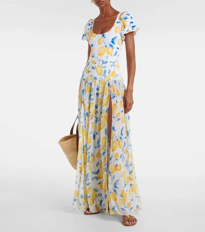 Alexandra Miro Jamie Sheer Maxi Skirt In Multi