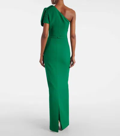 单肩绉纱长礼服