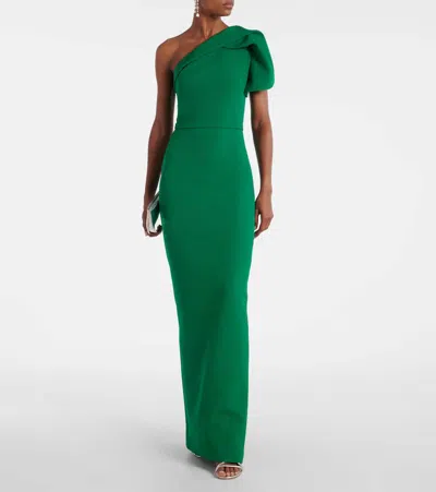 单肩绉纱长礼服