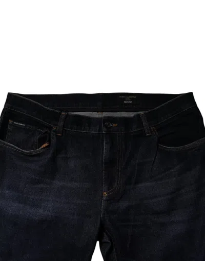 Dolce & Gabbana Dark Blue Cotton Stretch Skinny Denim Jeans