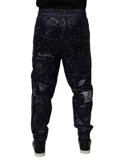 Dolce & Gabbana Dark Blue Dg Game Print Cotton Jogger Men's Pants