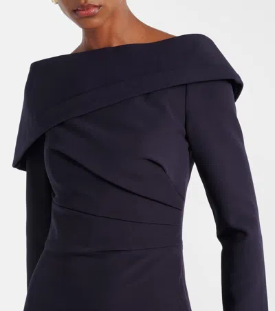 Safiyaa Off-shoulder Crepe Midi Dress In Multi