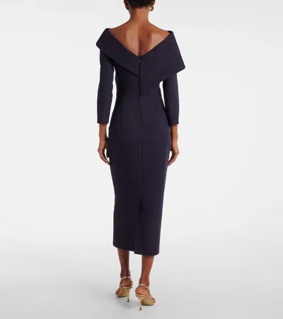 Safiyaa Off-shoulder Crepe Midi Dress In Multi