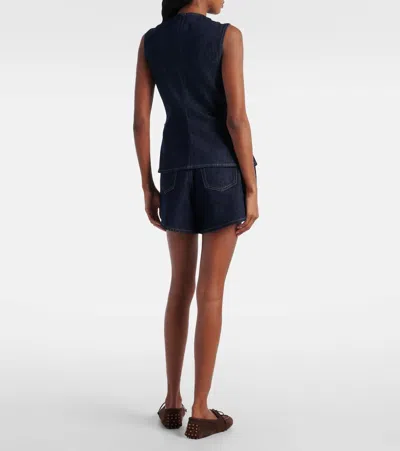 7 For All Mankind Lady Button-fastening Denim Waistcoat In Animal Print