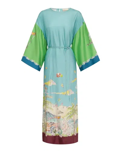 Alemais Womens Daria Graphic-print Silk Midi Dress Multi
