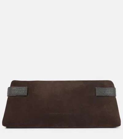 Brunello Cucinelli Clutch Bag Rectangular Contrast Handles