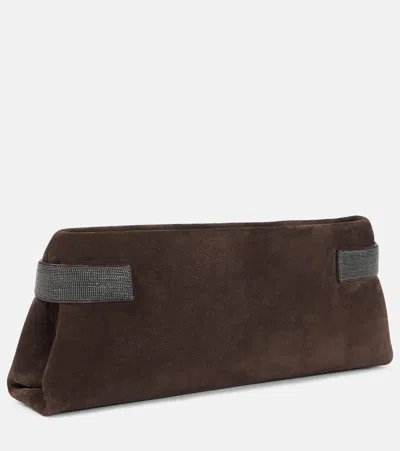 Brunello Cucinelli Clutch Bag Rectangular Contrast Handles