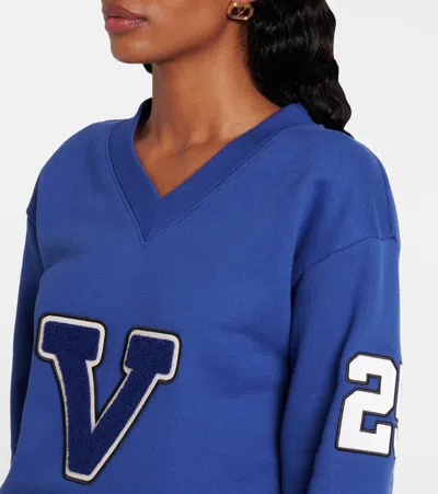 Valentino Blue Cotton "v" College Sweatshirt