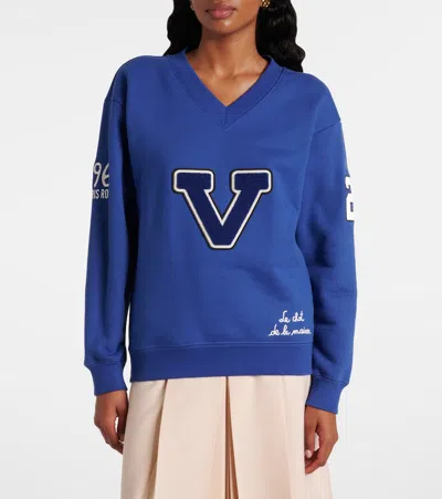 Valentino Blue Cotton "v" College Sweatshirt