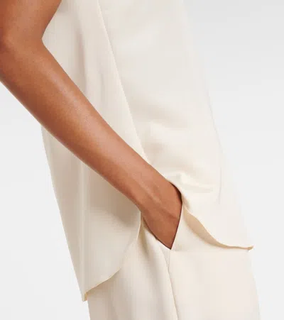 Max Mara Aris Silk-blend T-shirt In Neutral