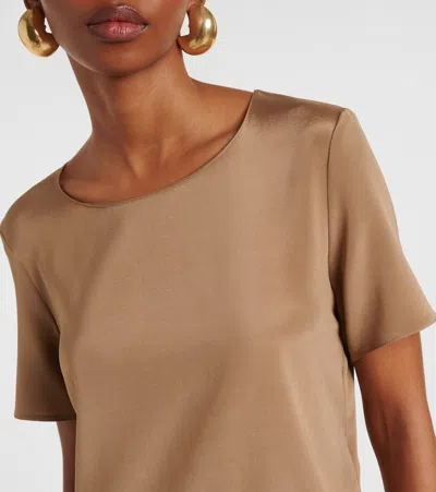 Max Mara Aris Silk-blend T-shirt In Neutral