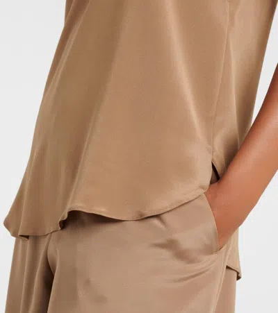 Max Mara Aris Silk-blend T-shirt In Neutral