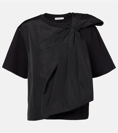 Max Mara Cotton Bow-detail T-shirt In Black