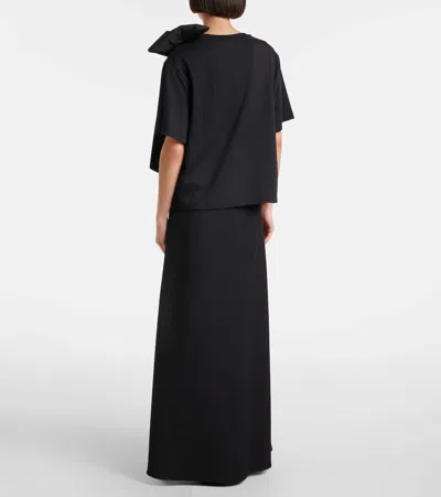 Max Mara Cotton Bow-detail T-shirt In Black