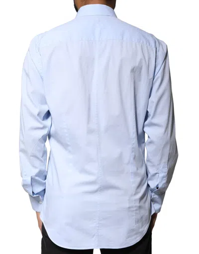 Pre-owned Dolce & Gabbana Light Blue Cotton Martini Formal Dress Men's Shirt ()