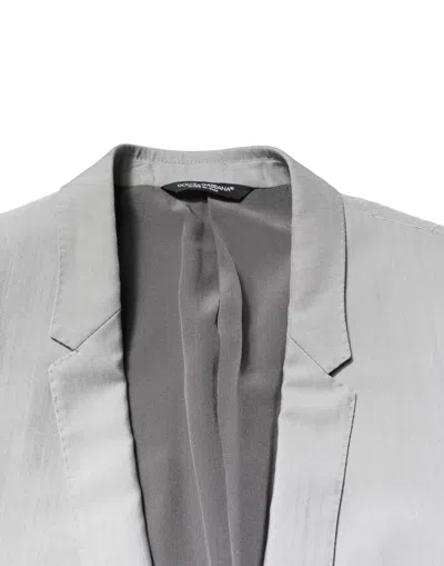 Dolce & Gabbana Light Gray Wool Gold 2 Piece Formal Suit