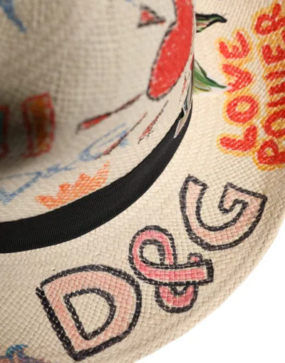 Pre-owned Dolce & Gabbana Multicolor Floral Women Fedora Wide Brim Women's Hat ()