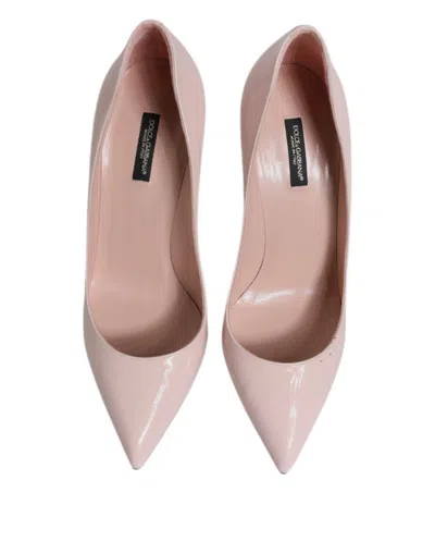 Pre-owned Dolce & Gabbana Pink Patent Leather Stiletto Heel Pumps Women's Shoes ()
