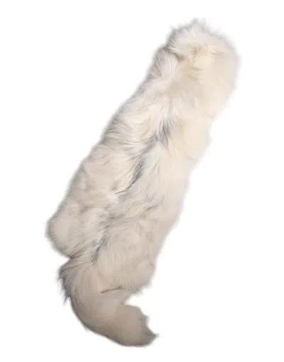 Dolce & Gabbana White Fox Fur Neck Wrap Warmer Winter Women's Scarf