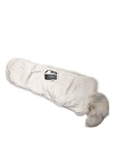 Dolce & Gabbana White Fox Fur Neck Wrap Warmer Winter Women's Scarf