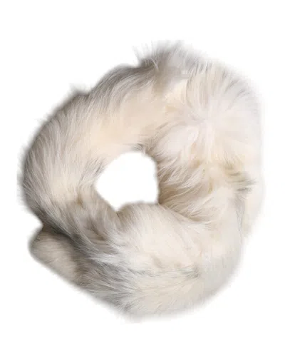 Dolce & Gabbana White Fox Fur Neck Wrap Warmer Winter Women's Scarf