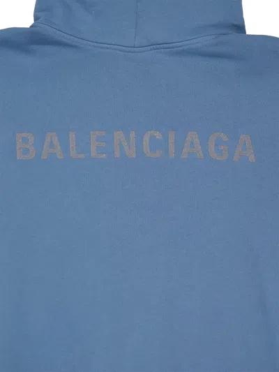 Balenciaga Logo-print Hoodie In Gray