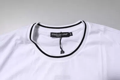 Dolce & Gabbana White Sacred Heart Short Sleeve T-shirt In White