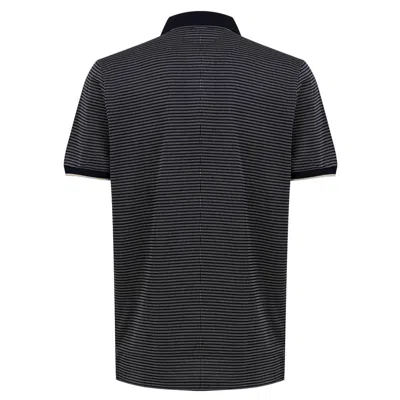 Dunhill Blue Navy Cotton Polo With Jacquard Print