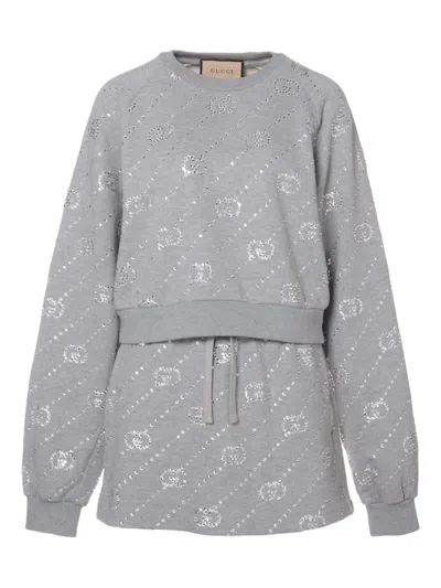 Pre-owned Gucci 2024-2025 Gg Skirt Set (set Of Two) In Gray