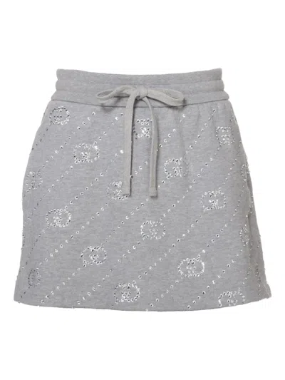 Pre-owned Gucci 2024-2025 Gg Skirt Set (set Of Two) In Gray