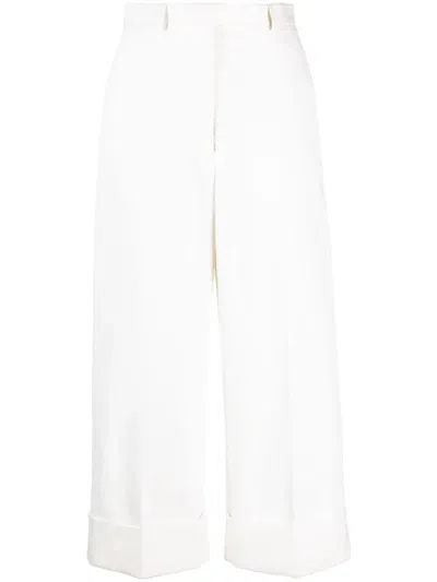 Thom Browne Women High Waisted Straight Leg Trouser In Organic Cotton Canvas