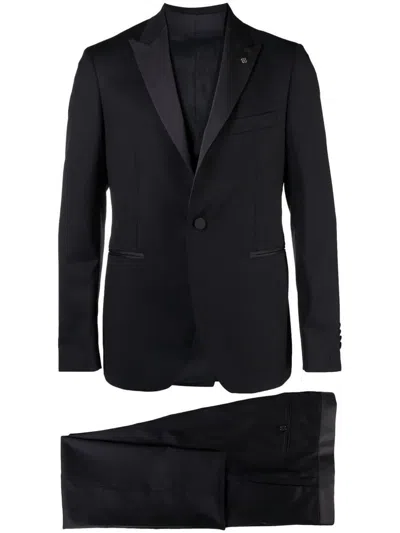 Tagliatore Virgin Wool Suit With Vest With Five Buttons