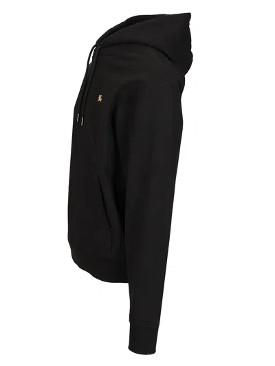 Burberry Men Black Sweatshirt With Ekd Embroidery On The Front And Logo Print On The Rear In Cotton