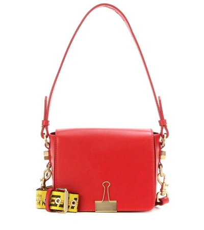 Shop Off-white Leather Shoulder Bag In Red