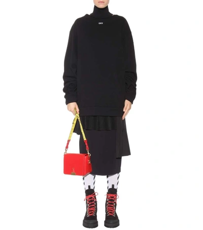 Shop Off-white Leather Shoulder Bag In Red