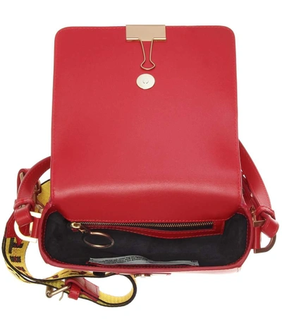 Shop Off-white Leather Shoulder Bag In Red