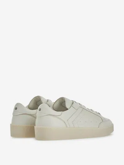 Canali Refined Sheep Skin Sneakers With Minimalist Aesthetic In White