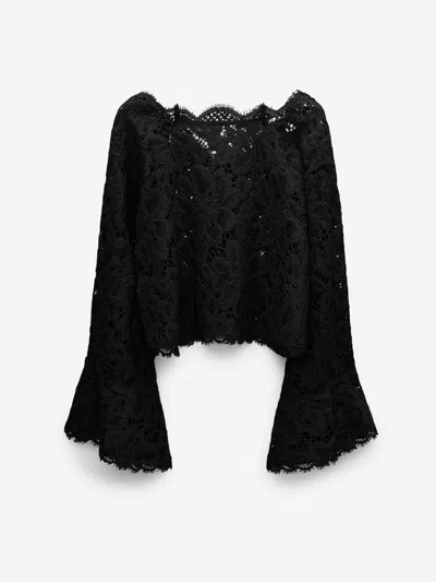 Dorothee Schumacher Cropped Blouse In Eyelash Lace