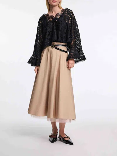 Dorothee Schumacher Cropped Blouse In Eyelash Lace