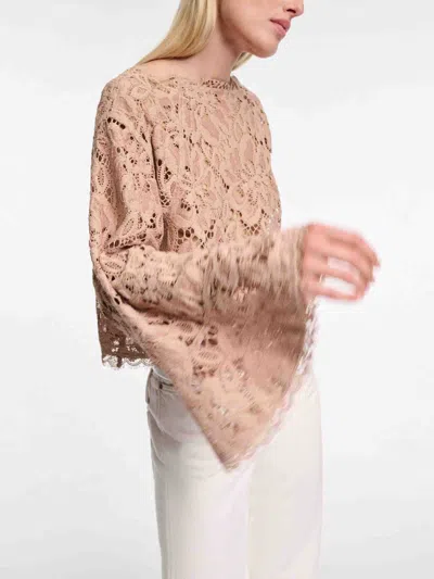 Dorothee Schumacher Cropped Blouse In Eyelash Lace