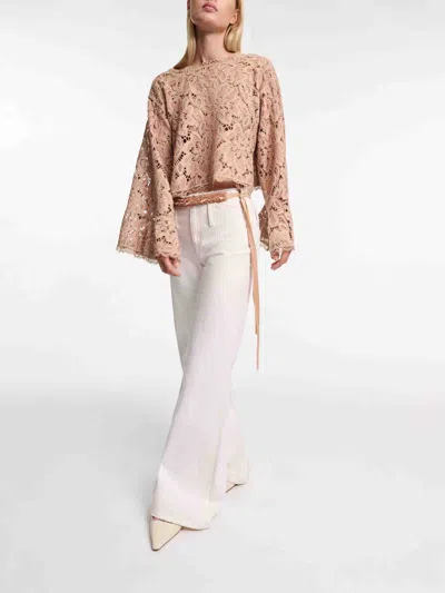 Dorothee Schumacher Cropped Blouse In Eyelash Lace