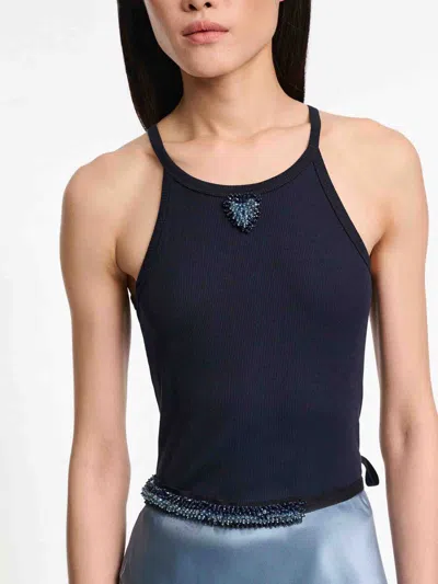 Dorothee Schumacher Tank Top With Embellished Organza Detail