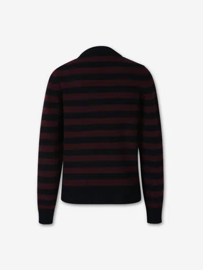 Ganni Graphic Wool Mix Poodle Stripe Sweaters And Cardigans Multicolor In Multi