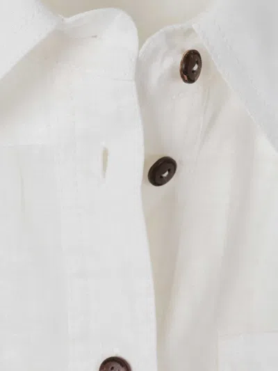 Zimmermann Rhiannon Cuffed Linen Playsuit In White