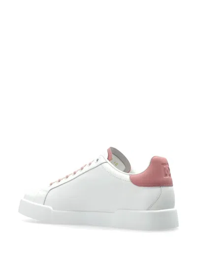 Dolce & Gabbana Women Portofino Leather Sneakers In Multi