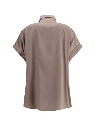 Brunello Cucinelli Jewel Embellished Silk Top