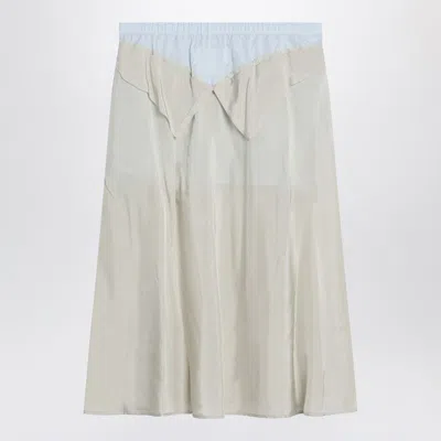Maison Margiela Viscose Midi Skirt With Contrasting Waistband
