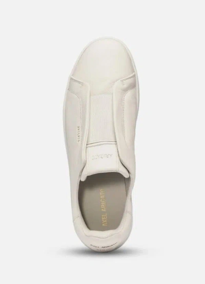 Axel Arigato Dice Laceless White Low Top Slip-on Sneakers In Suede Man