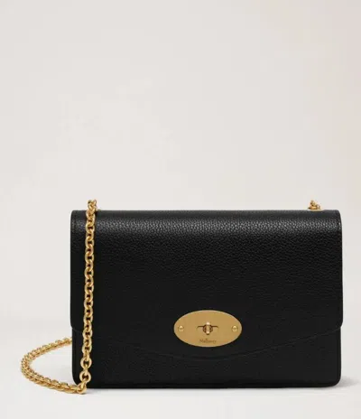 Mulberry Darley S Black Grain Print Leather Clutch